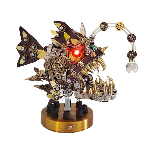 3D Metal Puzzles for Adults - Steampunk Anglerfish Model Kit - DIY Assembly Jigsaw Craft - Intricate Brain Teaser - Unique Room Decor and Gift 700+ PCS