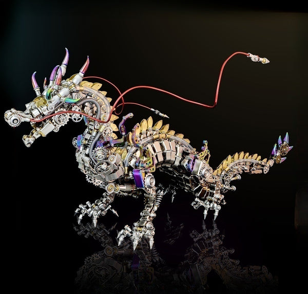 3D Metal Puzzle - Giant Chinese Dragon Model Kit - Mechanical Metal Jigsaw - DIY Desk Decoration - Assembly Dinosaur Craft Brain Teaser - Ideal for Adults