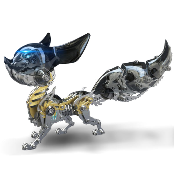 Innovative Black Crystal Mechanical Fox 3D Metal Model Kit - Perfect for Collectors and Hobbyists 339 PCS