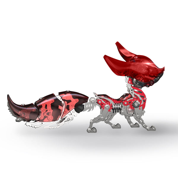 Innovative Red Crystal Mechanical Fox 3D Metal Model Kit - Perfect for Collectors and Hobbyists 339 PCS