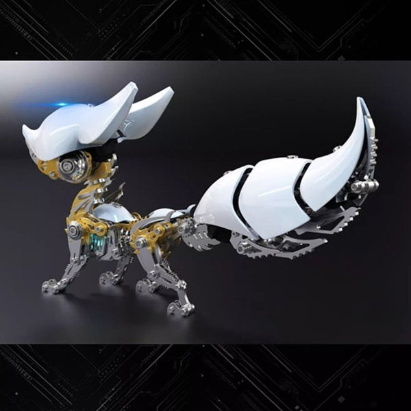 Innovative White Crystal Mechanical Fox 3D Metal Model Kit - Perfect for Collectors and Hobbyists 339 PCS